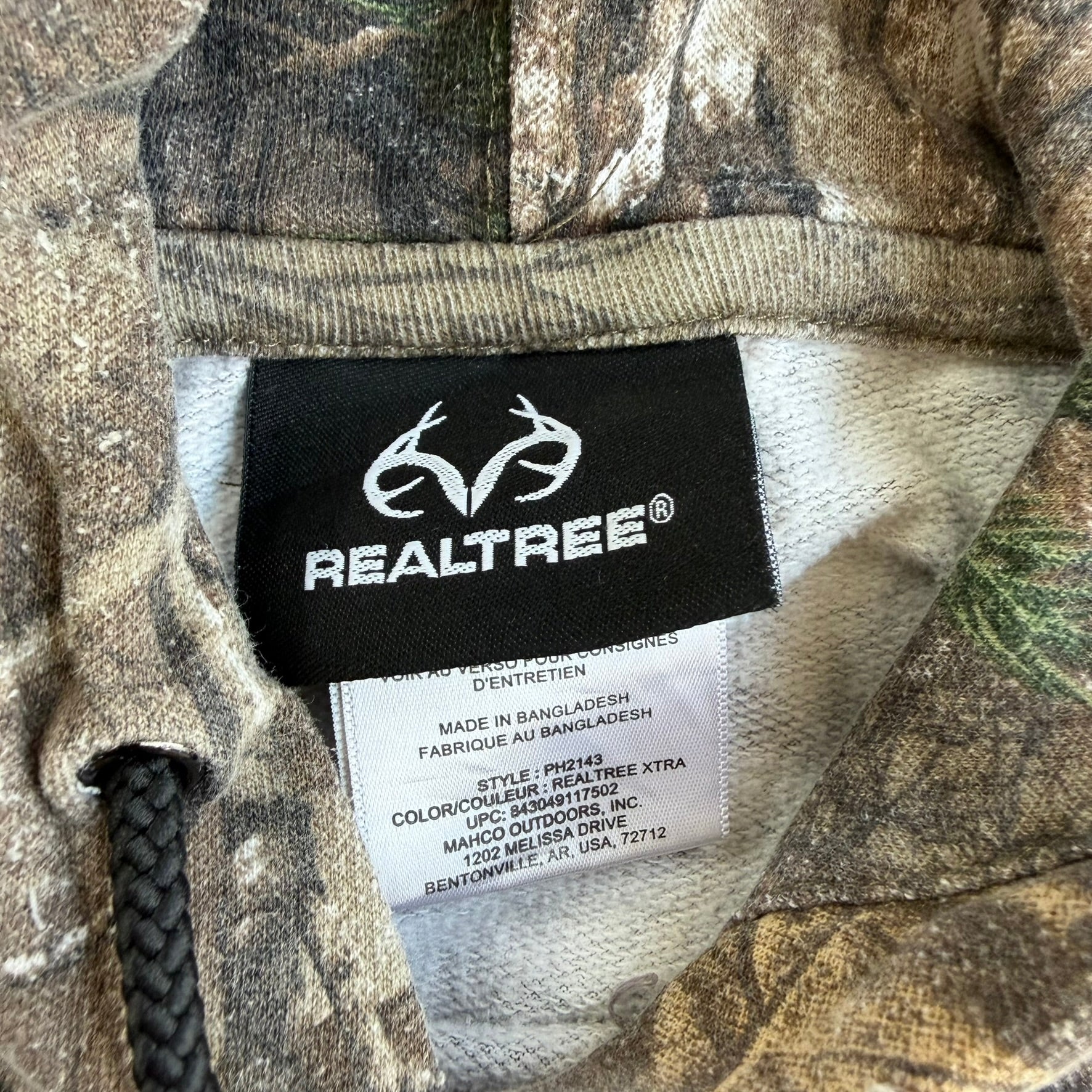 J- Vintage Real Tree Camo Orange Logo Hoodie - M