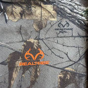 J- Vintage Real Tree Camo Orange Logo Hoodie - L
