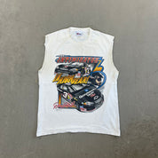 F-  Vintage Nascar Dale Earnhardt The Intimidator Cut Off Sleeve Tee