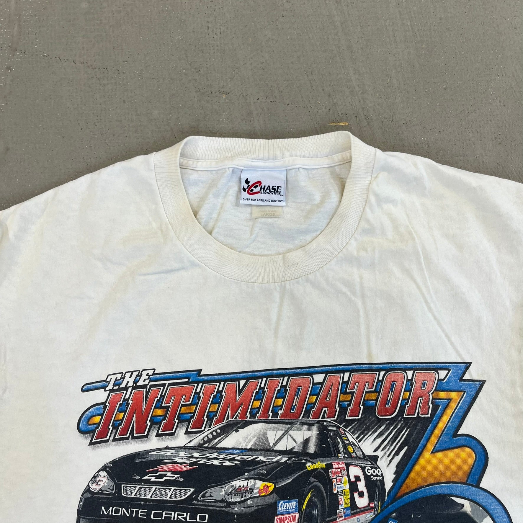 F-  Vintage Nascar Dale Earnhardt The Intimidator Cut Off Sleeve Tee