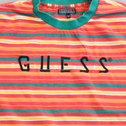 F- 2018 Guess J Balvin Vibras Tour Striped Orange Green Tee