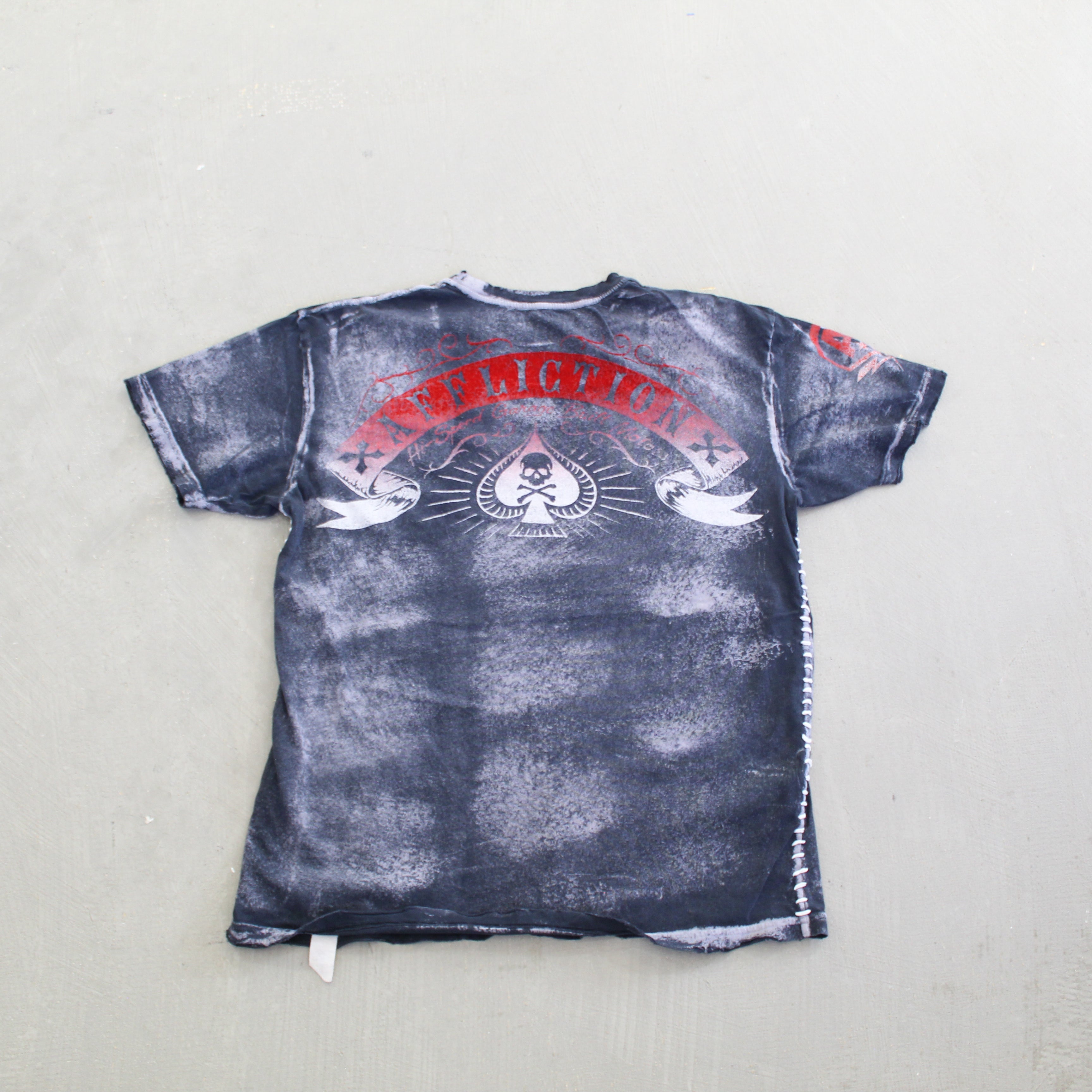 F- Vintage Affliction American Customs Graphic Stone Wash Tee