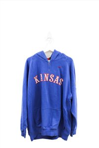 Z - Vintage 90s Nike Team Kansas Jayhawk Embroidered Quarter Zip Hoodie