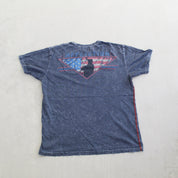 F- Vintage Affliction Freedom Defender Graphic Stone Wash Tee