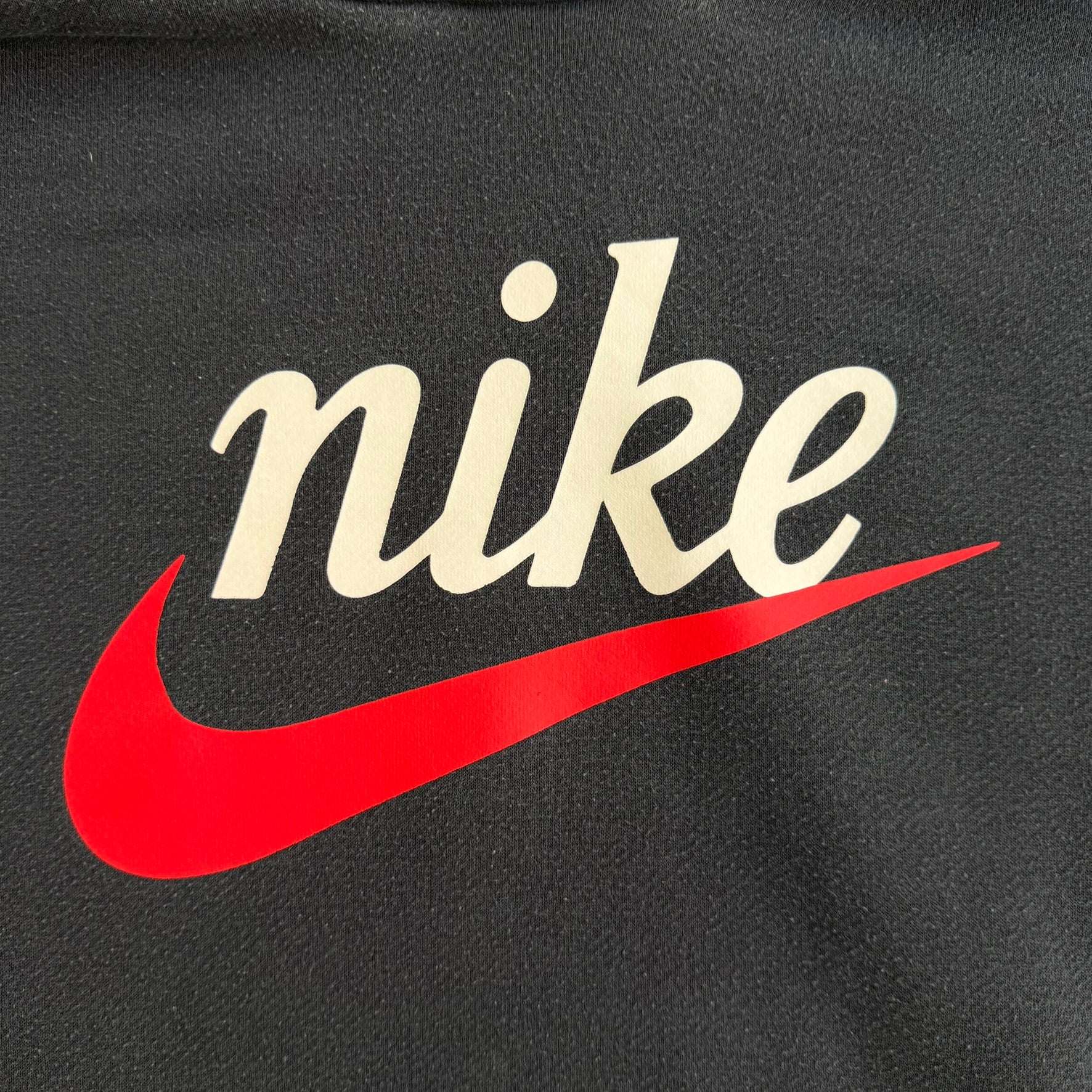 J- Vintage Nike Text & Swoosh Hoodie - L