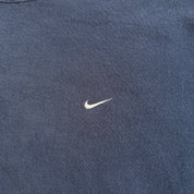 J- Vintage 90s Nike Embroidered Swoosh Made In USA Navy Crewneck - XL