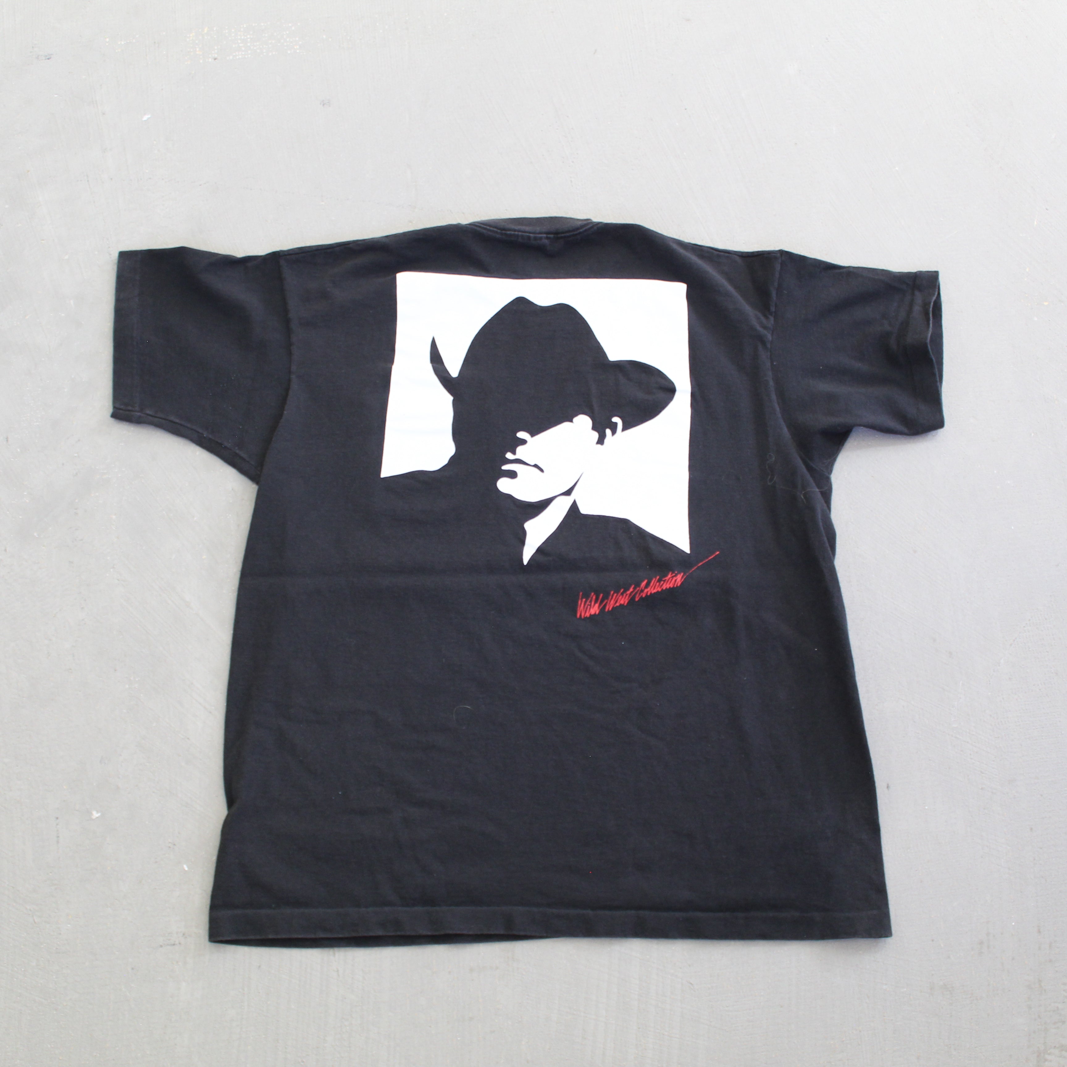 F- Vintage Marlboro Cowboy Silhouette & Logo Pocket Single Stitch Tee