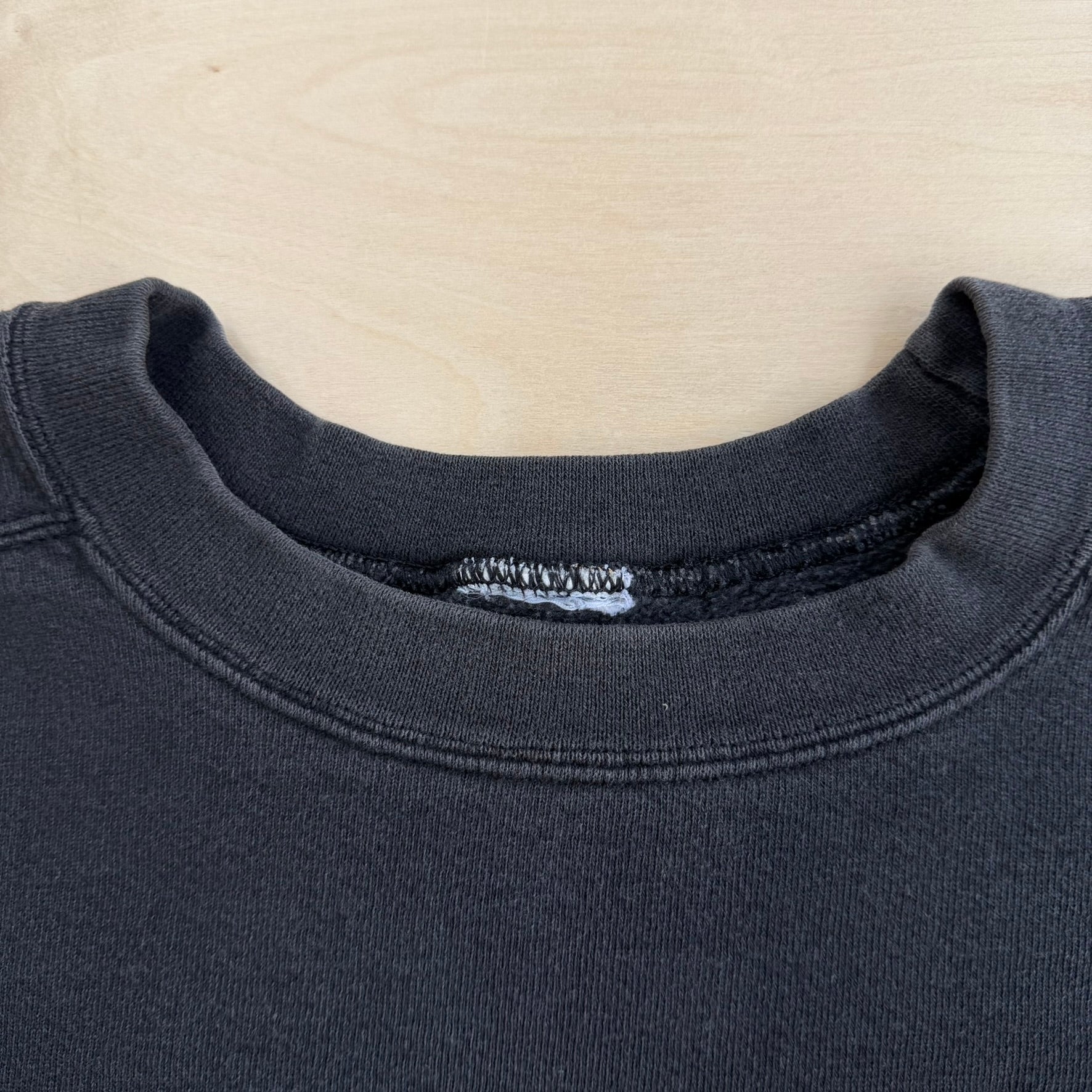 J- Vintage Nike Embroidered Swoosh Black Crewneck - XL