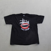 F- Stussy Positive Vibrations & Smile Graphic Tee