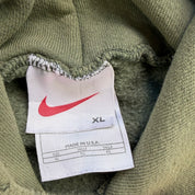 J- Vintage 90s Nike Embroidered Center Swoosh Olive Green Hoodie - XL