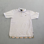 F- Vintage 90s Phat Farms Stripped Short Sleeve Polo Shirt