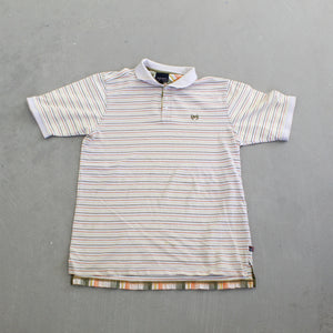 F- Vintage 90s Phat Farms Stripped Short Sleeve Polo Shirt