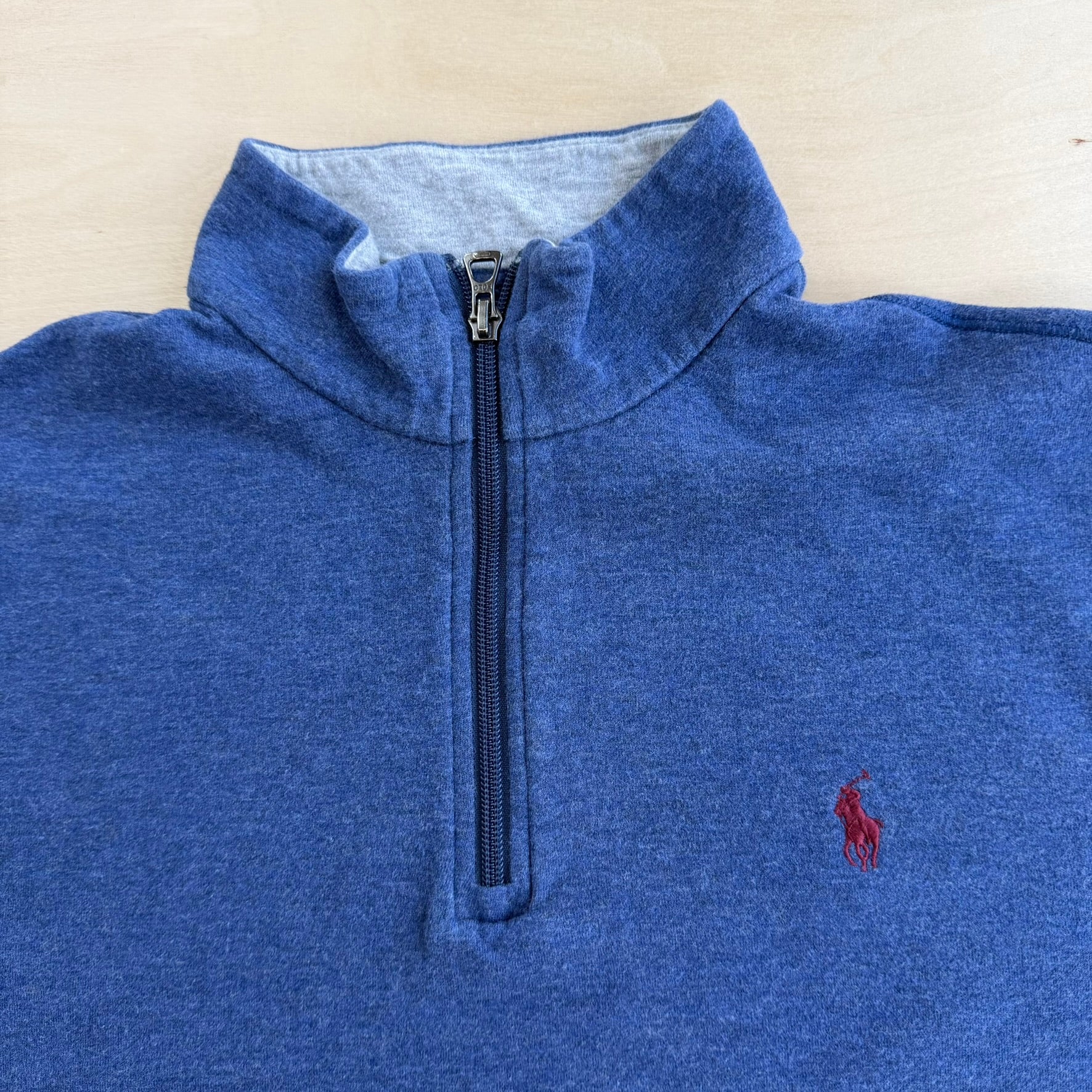 J- Polo RL Embroidered Logo Quarter Zip Crewneck - M