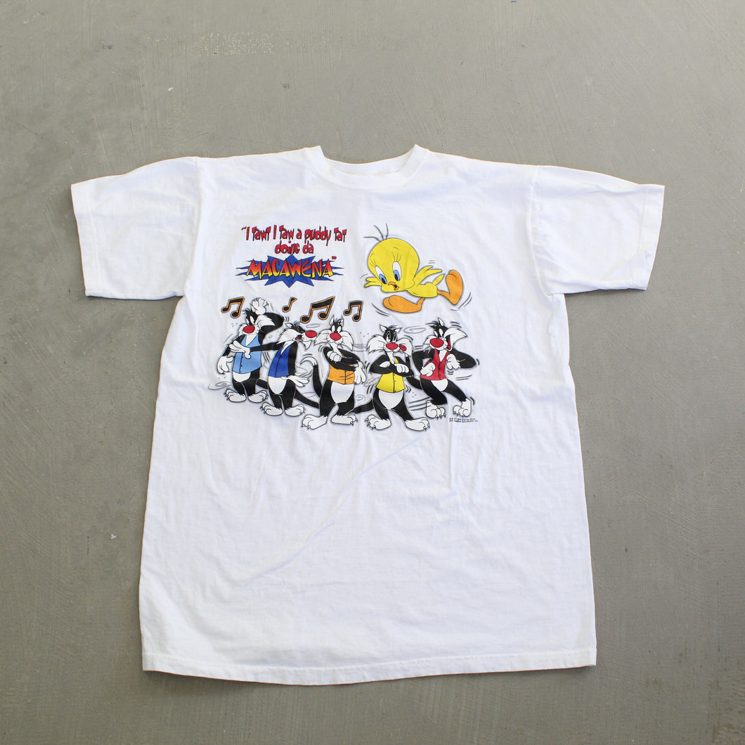 F- Vintage '96 Looney Tunes Sylvester Cat & Tweedy Bird Macarena Graphic Tee