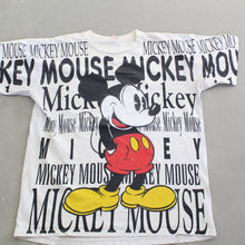 Load image into Gallery viewer, F- Vintage 90s Disney Mickey Text &amp; Graphic Jumbo Print Tee
