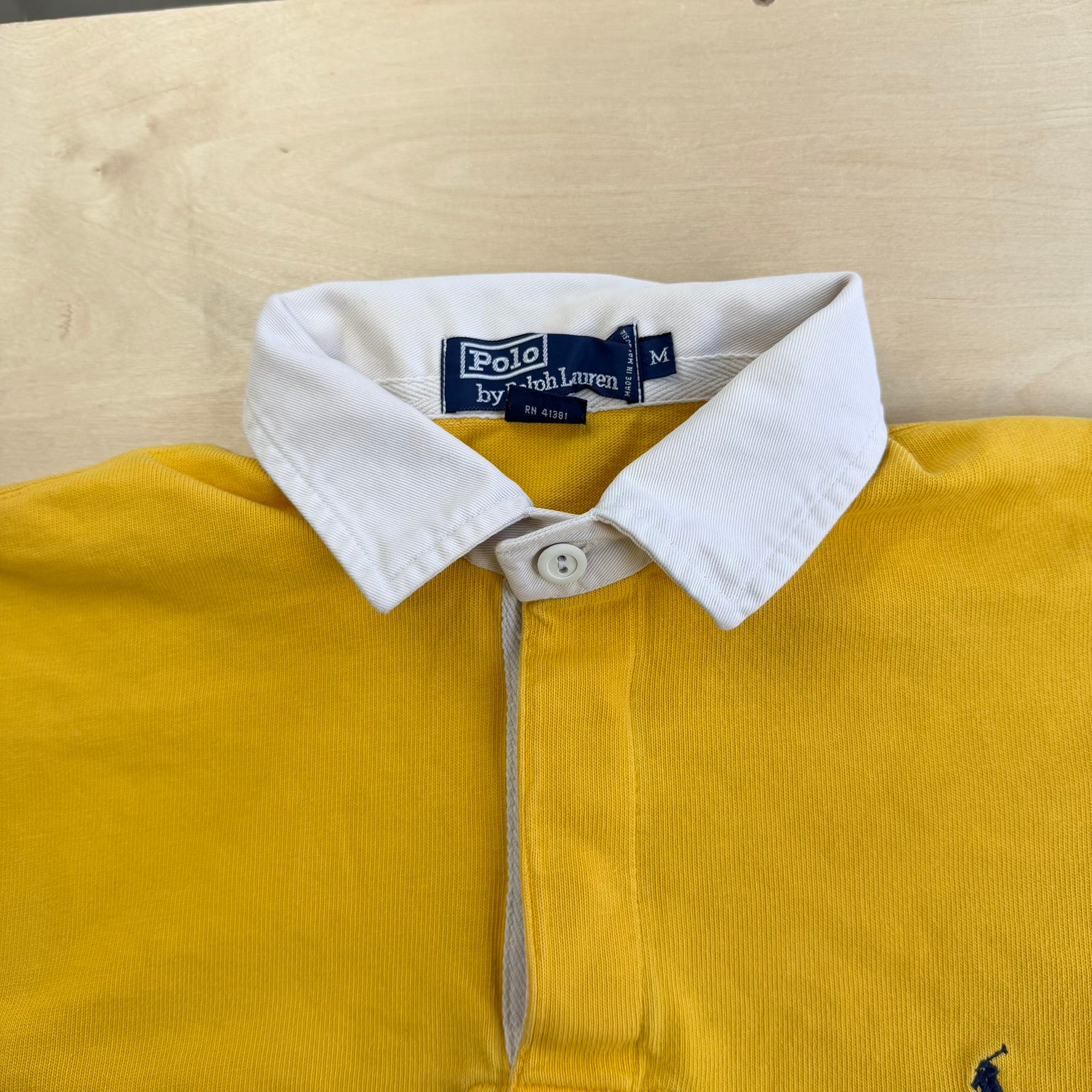 J- Vintage Polo Ralph Lauren Embroidered Logo Rugby Shirt - M