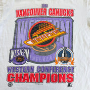 J- Vintage '94 Vancouver Canucks NHL Starter Western Conference Champions Single Stitch Tee - S
