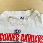 J- Vintage '94 Vancouver Canucks NHL Starter Western Conference Champions Single Stitch Tee - S