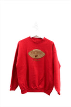 Load image into Gallery viewer, Z - Vintage University Of Wisconsin Badgers Embroidered Script &amp; Football Crewneck

