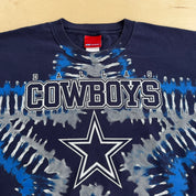 J- Vintage Dallas Cowboys NFL Reebok Logo & Text Graphic Tee - M