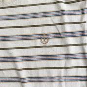 J- Vintage Ralph Lauren Chaps Embroidered Logo Striped Tee - XL