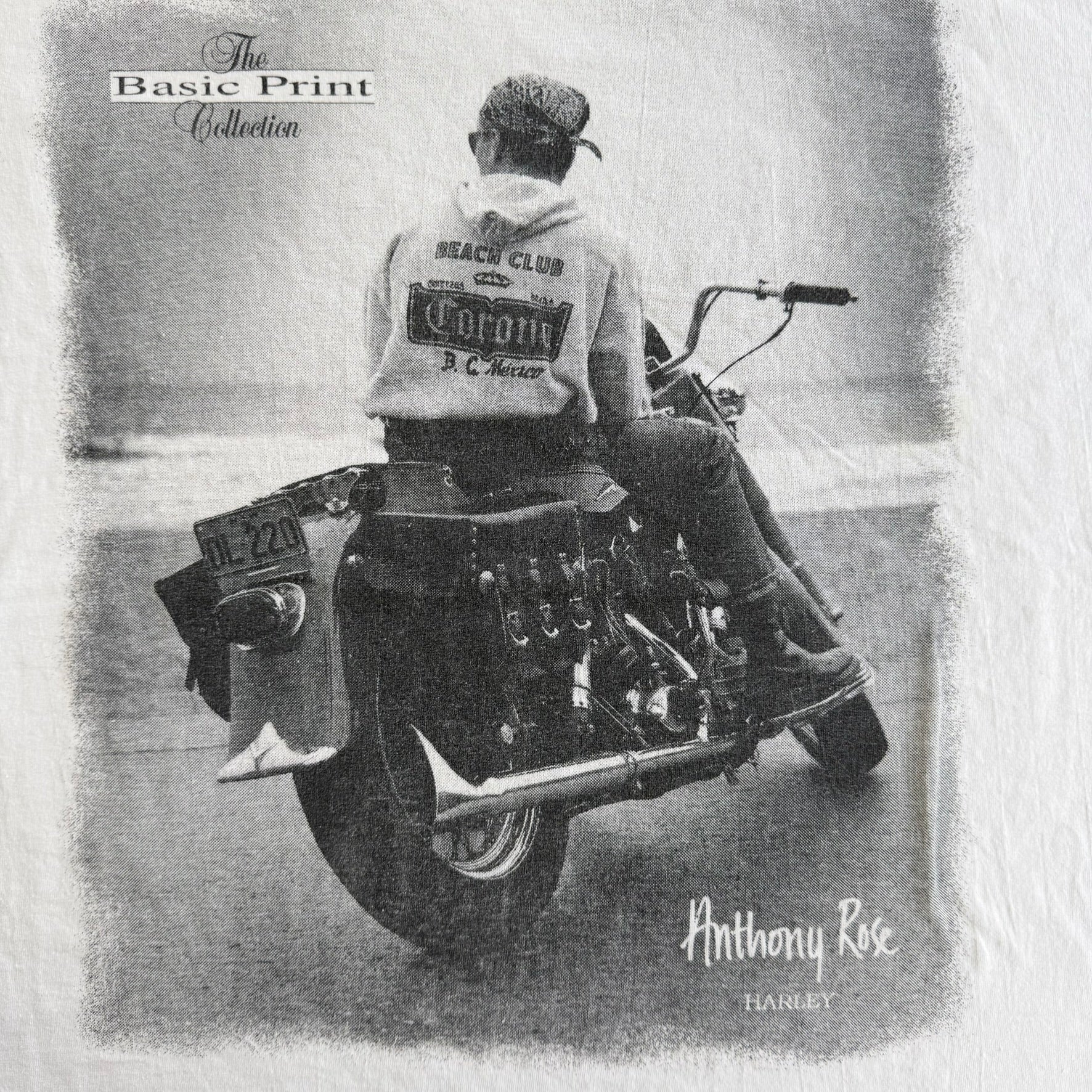 J- Vintage 90s Anthony Rose Harley motorcycle photo t eeSingle Stitch - L