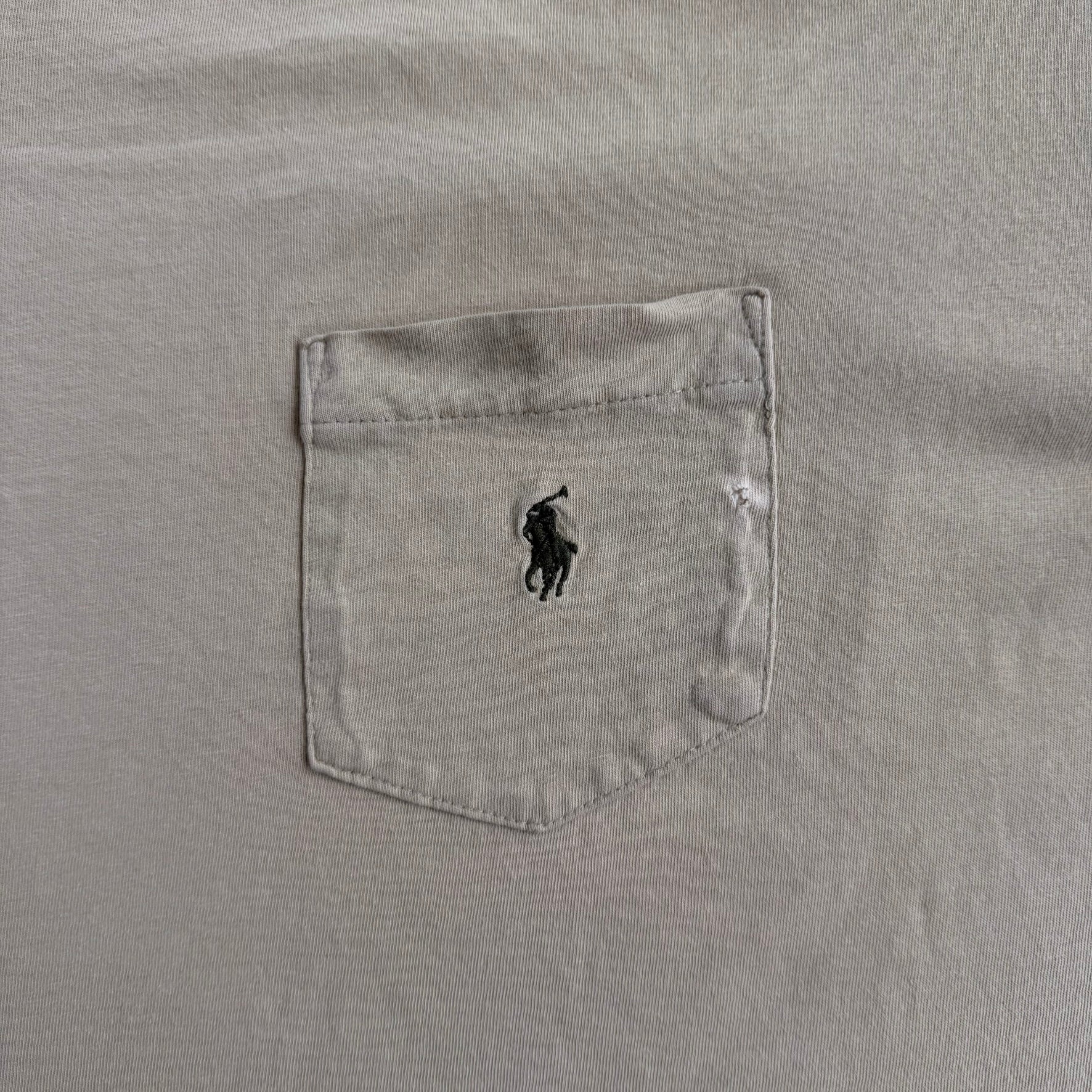 J- Vintage Polo Ralph Lauren Embroidered Logo Single Stitch Pocket Tee - XL