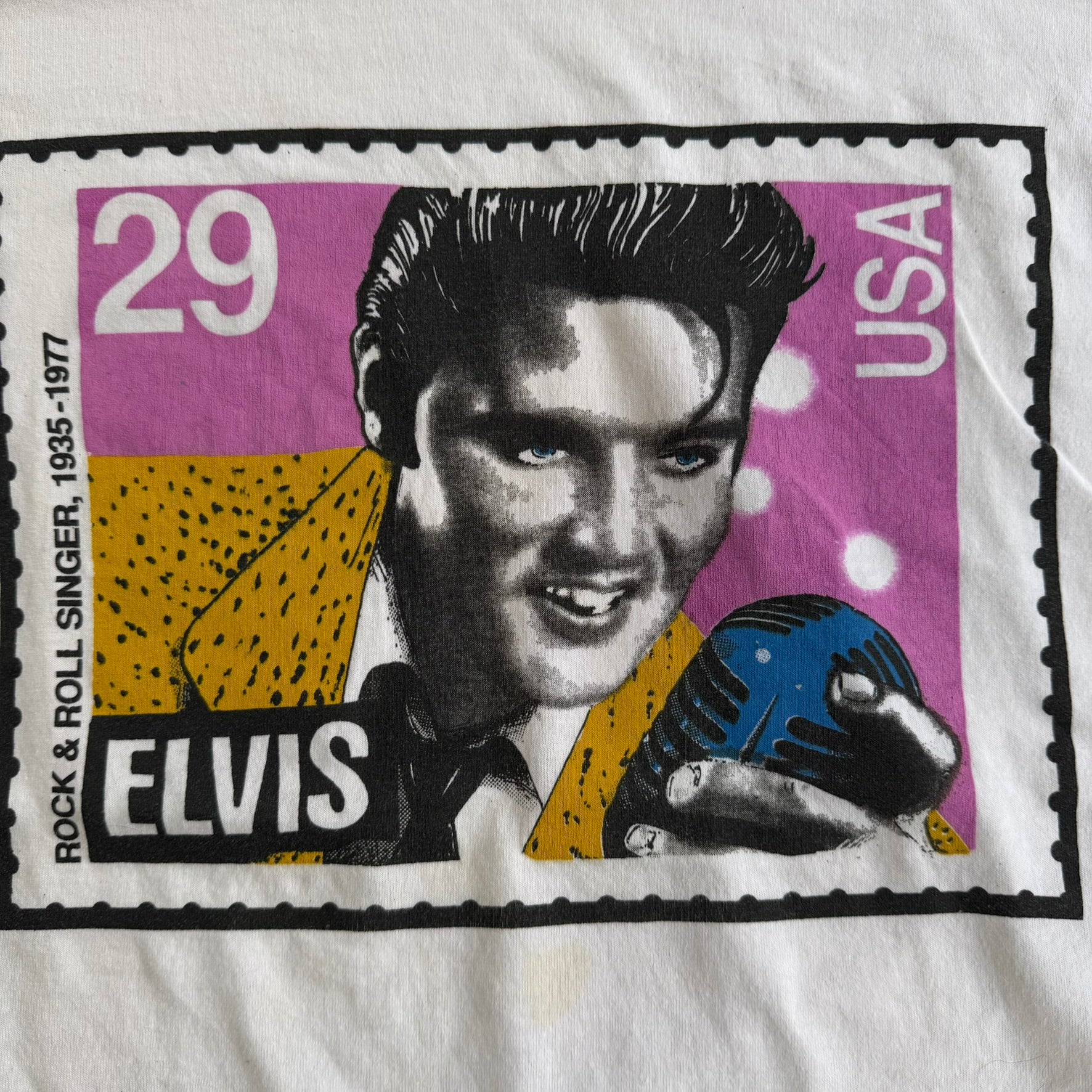 J- Vintage Elvis Presley Stamp Graphic Made In USA Single Stitch Tee - XL