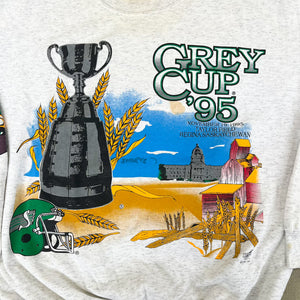 F- Vintage '95 Grey Cup Saskatchewan Roughriders CFL Regina Crewneck