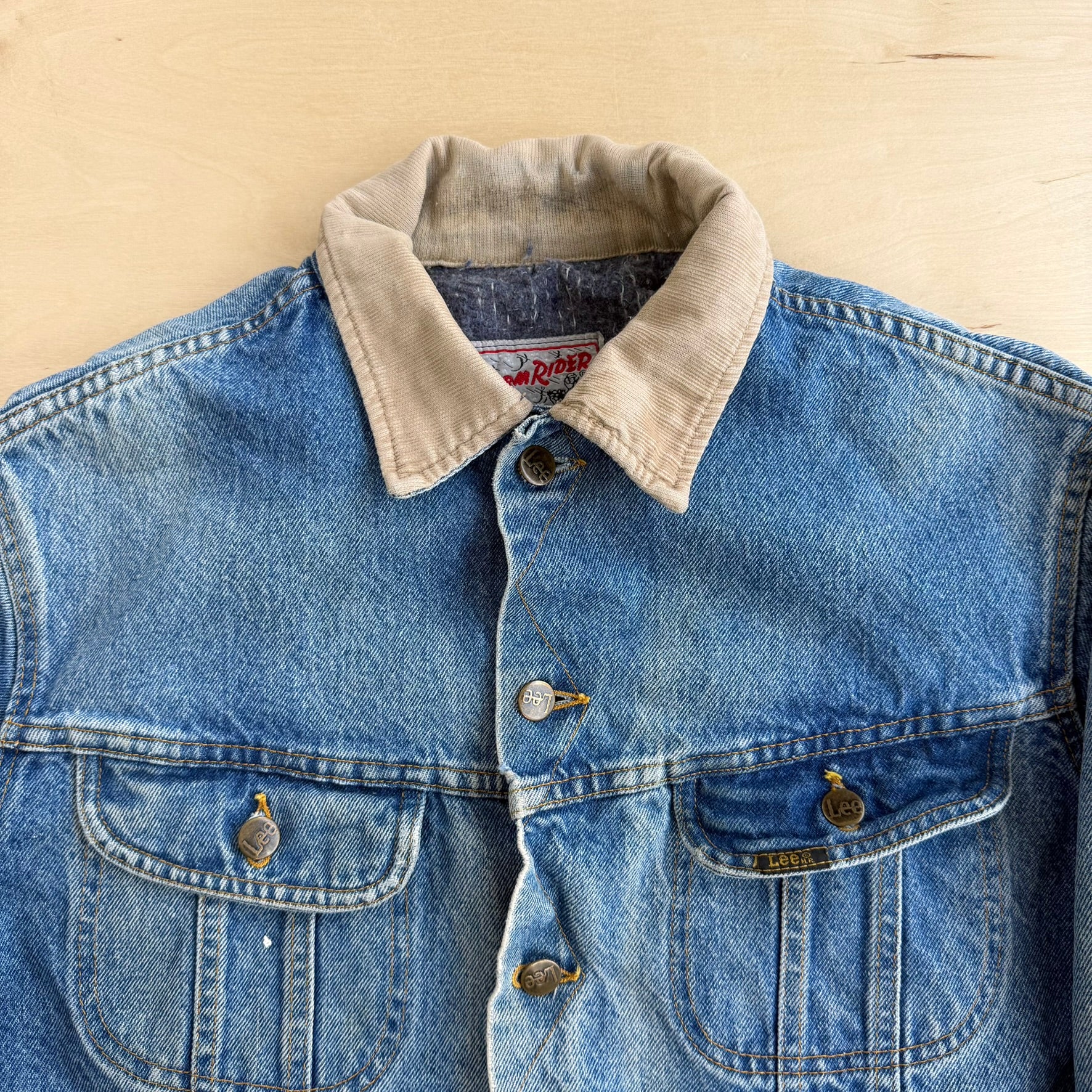 J- Vintage 80s Lee Storm Rider Blanket Lined Denim Jacket - 42 (fits L)