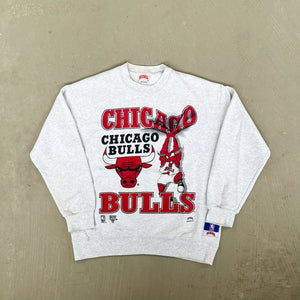 F- Vintage Chicago Bulls NBA Nutmeg Mascot & Text Crewneck