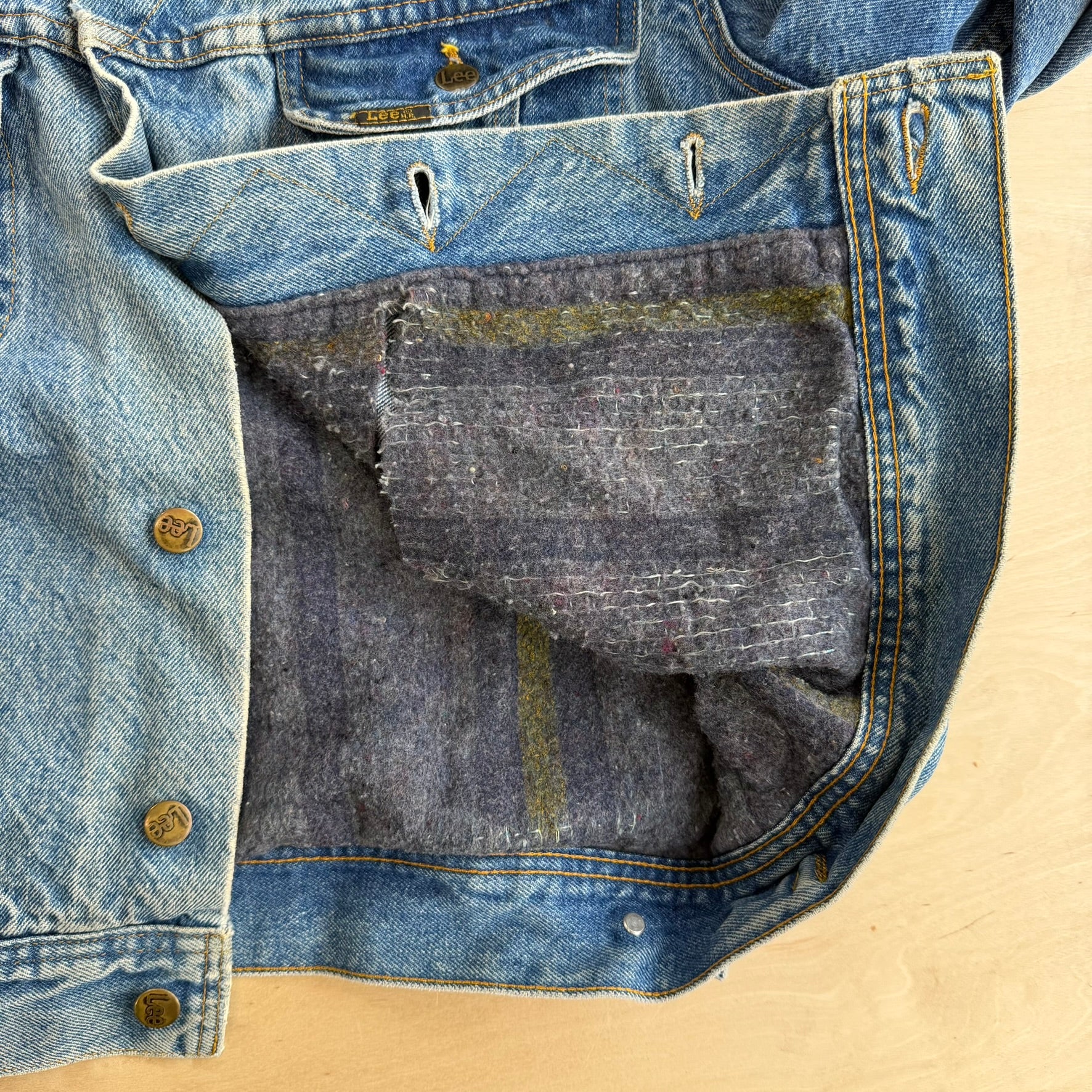 J- Vintage 80s Lee Storm Rider Blanket Lined Denim Jacket - 42 (fits L)
