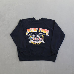 F- Vintage Desert Storm Us Military Graphic Crewneck