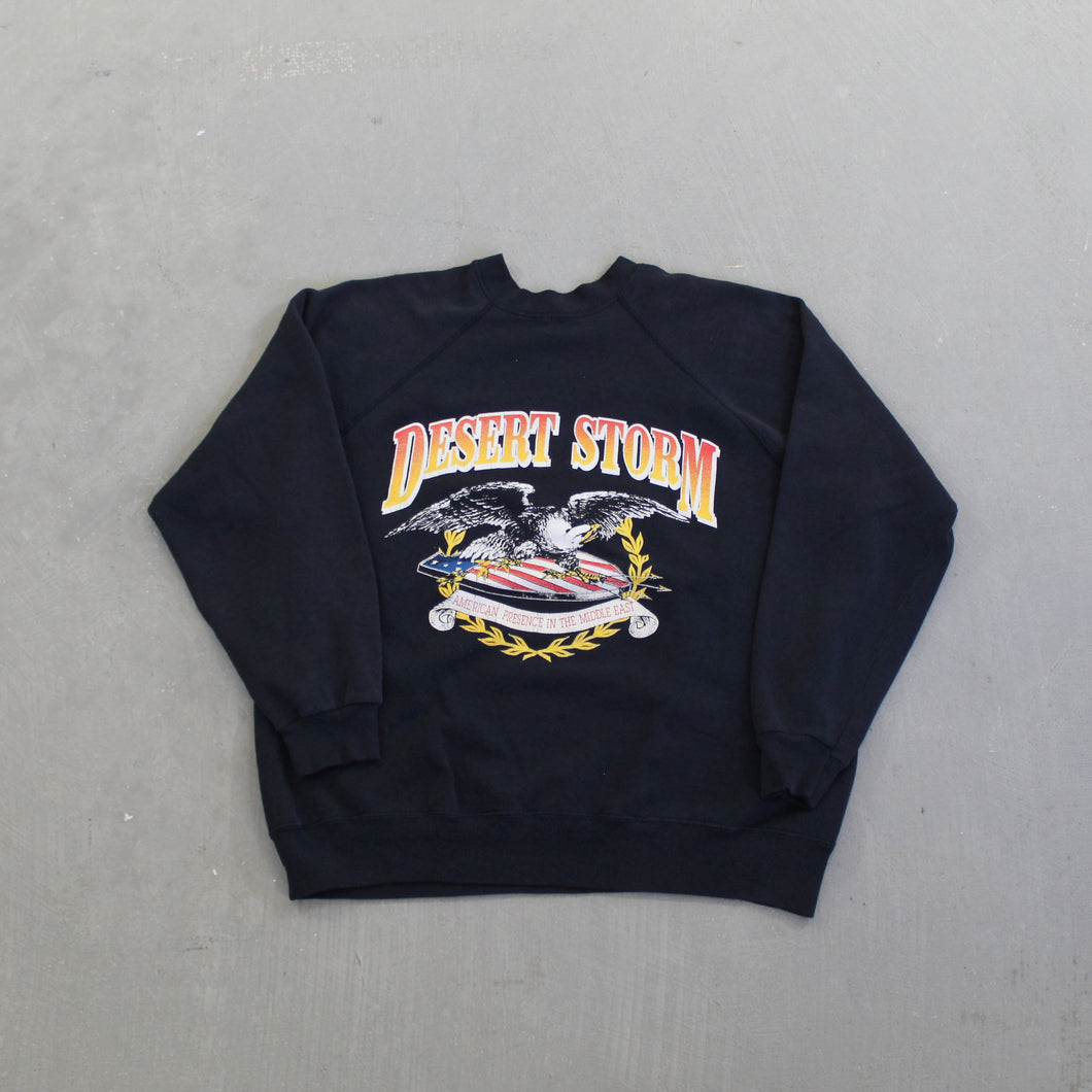 F- Vintage Desert Storm Us Military Graphic Crewneck