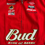 J- Vintage Nascar Dale Jr. Bud King Of Beers Chase Authentics JH Design Racing Jacket - Women's L
