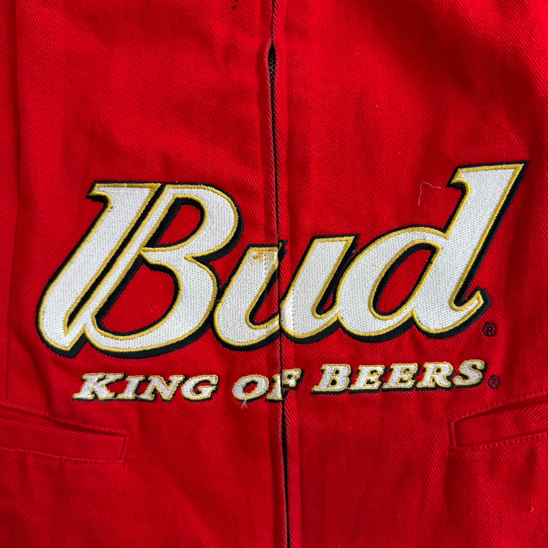 J- Vintage Nascar Dale Jr. Bud King Of Beers Chase Authentics JH Design Racing Jacket - Women's L