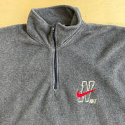 J- Vintage Nike Embroidered Swoosh & Text Made In USA Quarter Zip Polar Fleece - 2XL