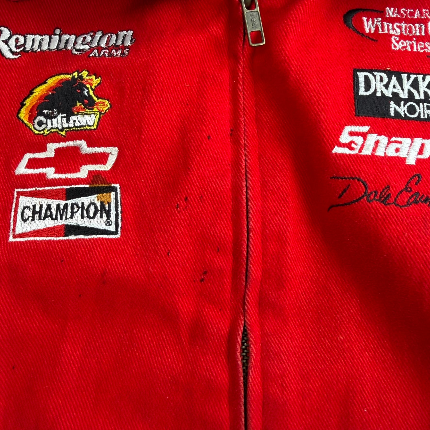J- Vintage Nascar Dale Jr. Bud King Of Beers Chase Authentics JH Design Racing Jacket - Women's L
