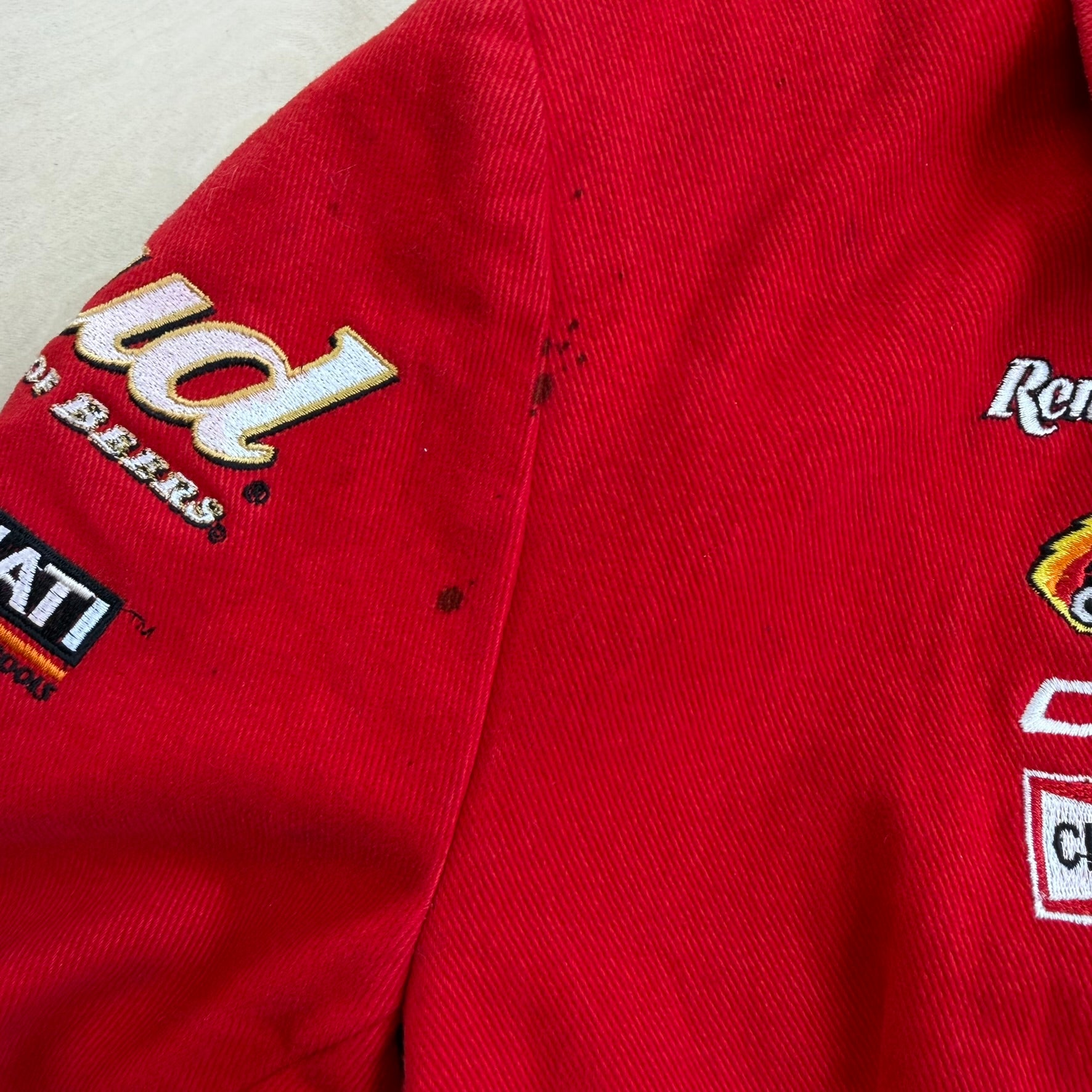J- Vintage Nascar Dale Jr. Bud King Of Beers Chase Authentics JH Design Racing Jacket - Women's L