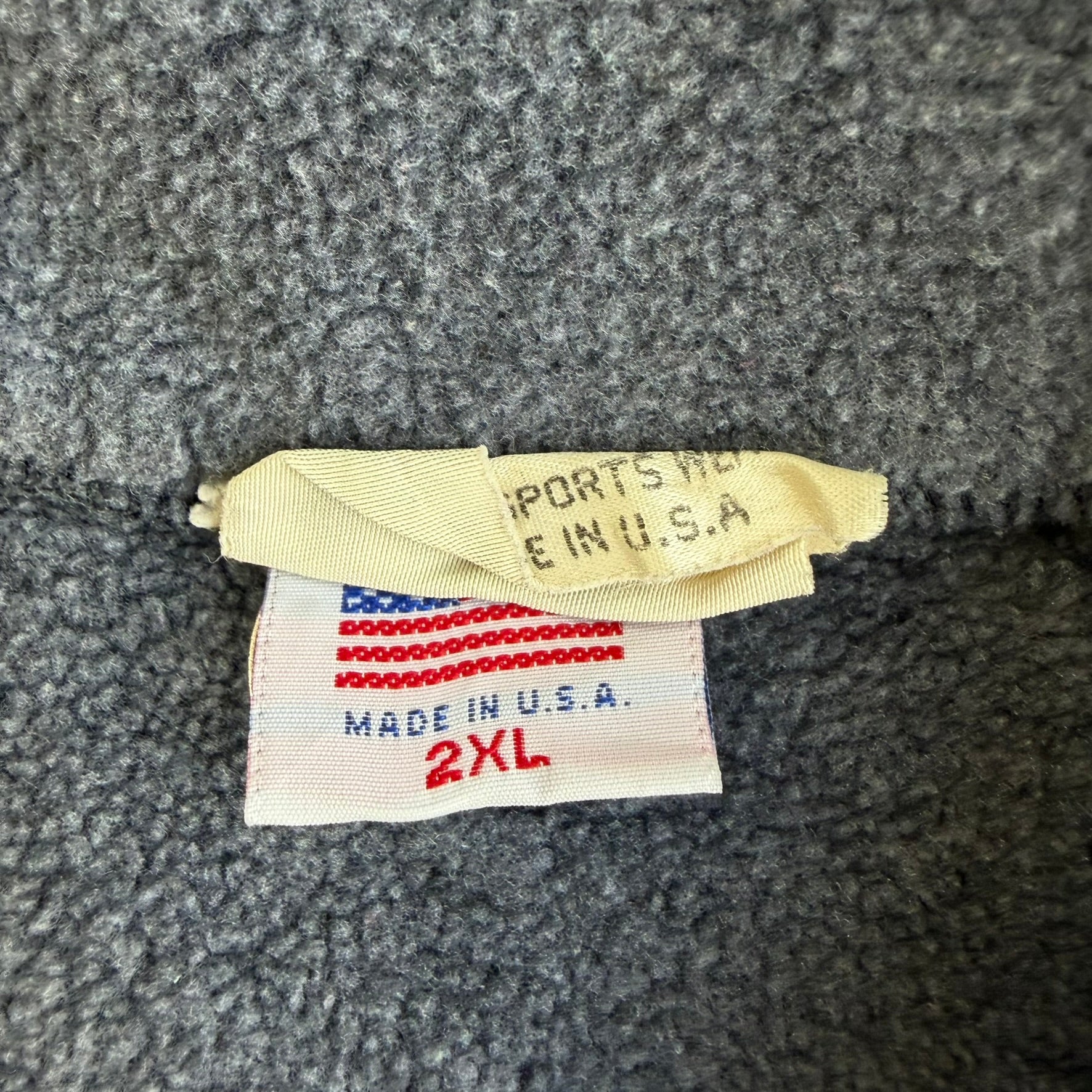 J- Vintage Nike Embroidered Swoosh & Text Made In USA Quarter Zip Polar Fleece - 2XL