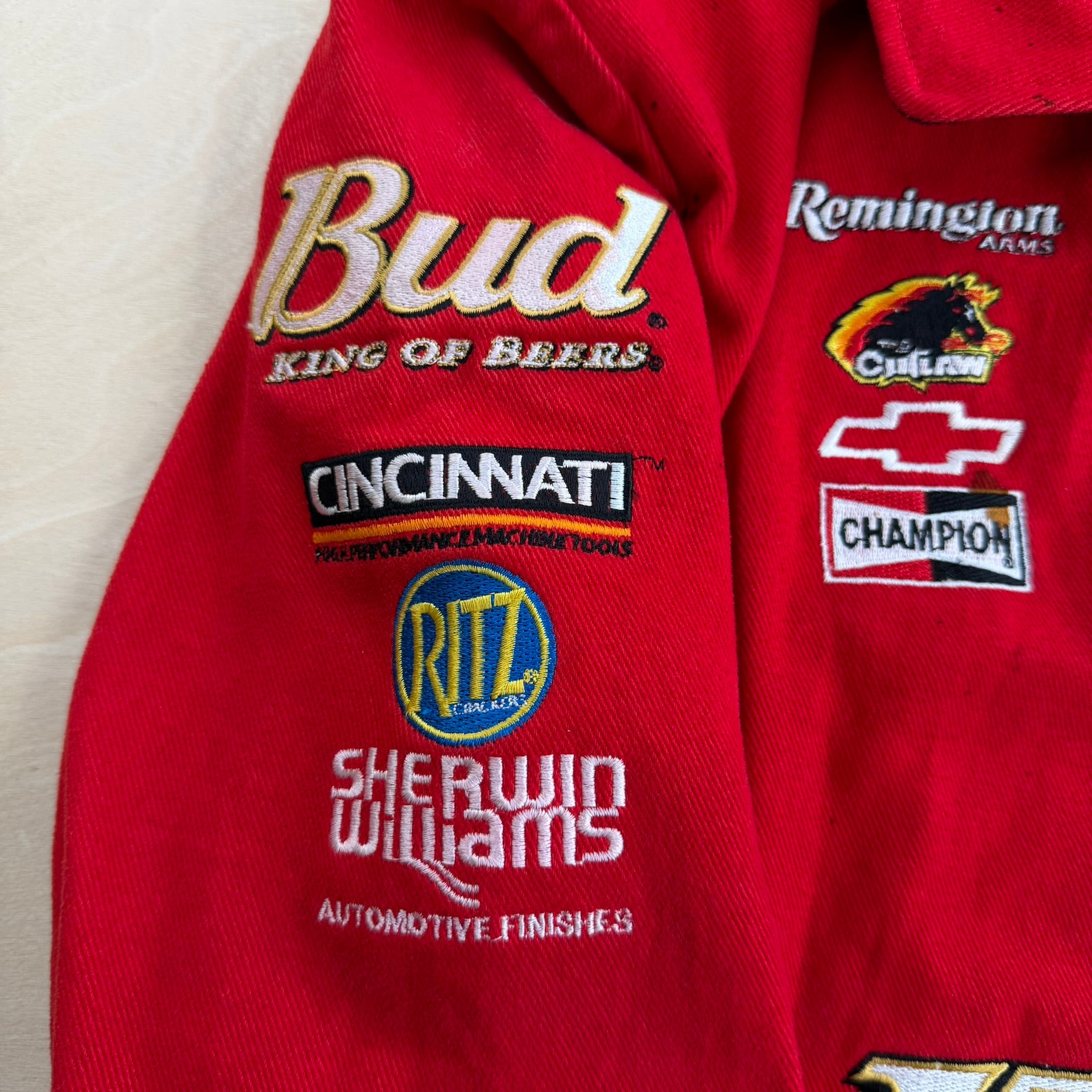 J- Vintage Nascar Dale Jr. Bud King Of Beers Chase Authentics JH Design Racing Jacket - Women's L