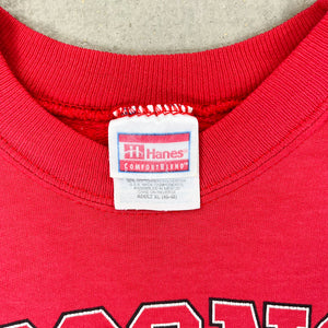 F- Vintage University Of Wisconsin Badgers Text & Logo Hanes Tag Crewneck