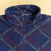 J- Vintage Nautica Made In USA Pattern Quarter Zip Polar Fleece - 2XL