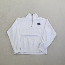 Load image into Gallery viewer, F- Vintage Nike Embroidered Swoosh &amp; Text Quarter Zip Crewneck
