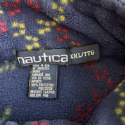 J- Vintage Nautica Made In USA Pattern Quarter Zip Polar Fleece - 2XL