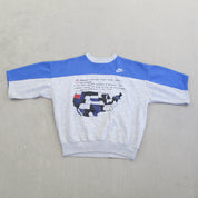 F- Vintage Nike USA Map & Text Youth Crewneck