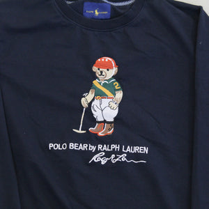 F- Polo Bear By Ralph Lauren Embroidered Text & Logo Crewneck