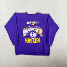 Load image into Gallery viewer, F- Vintage University Of Washington Mascot &amp; Text Crewneck
