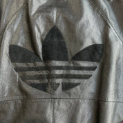 J- Vintage 90s Adidas Embroidered Logo Zip Up Leather Bomber Jacket - L