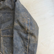 J- Vintage 80s Banana Republic A-2 Style Zip Up Leather Bomber Jacket - 40 (fits M)
